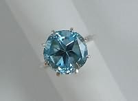 Ring with large 12mm, 9.37 ct Lone Star topaz